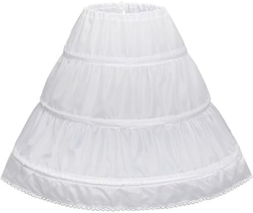 Abaowedding Girls' 3 Hoops Petticoat Full Slip Flower Girl Crinoline Skirt