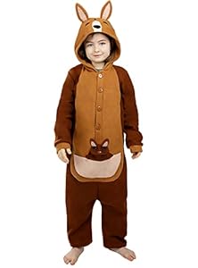 Funidelia | Känguru Onesie Kostüm für Jungen und Mädchen Größe 7-9 Jahre Tiere - Farben: Bunt, Zubehör für Kostüm - Lustige Kostüme für deine Partys
