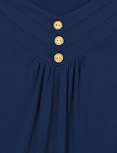 Viracy Sleeveless Tunics For Women, Juniors Beach Tank Top Ruched Knit Shirts Casual Summer Spaghetti Strap Swing Button Cami Slouchy Comfort Easy Fit Sexy Boho Camisole Blue Xxl #TOP3