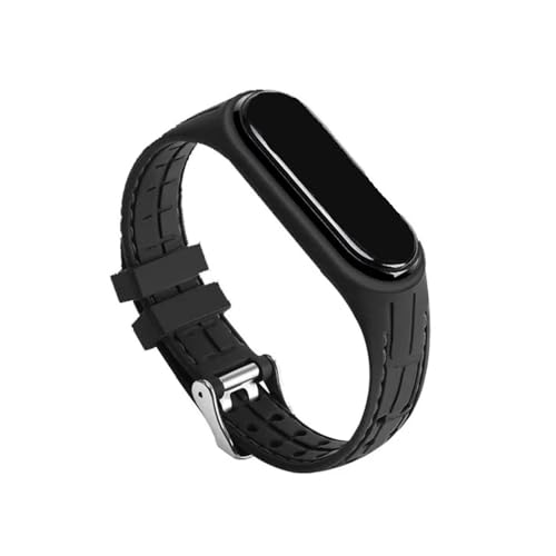 [LOKLNEYK] �X�|�[�c�V���R�����v�x���g�ɓK������Xiaomi Mi Band 6 4 7 5�o���h�A�N�Z�T���[(Black,For mi band 5 6)