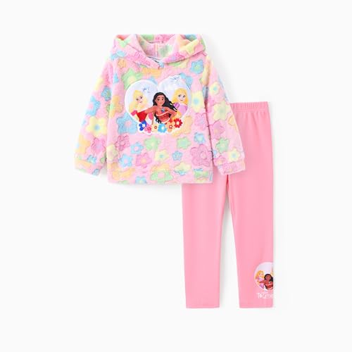 Image of Disney Princess Toddler Girls Clothes Long Sleeve Hoodies and Leggings Clothing Sets Fall Casual Pullover Tracksuit