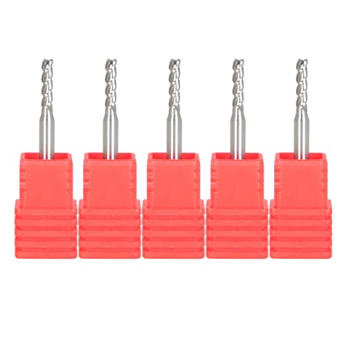 Image of 1 /8 Inch Milling Cutter 4 Slot Carbide End Milling Cutter Suitable for Aluminum Cutting Non-Ferrous Metal Cutting 5 Pieces