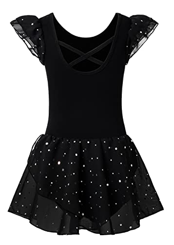 Toddler Leotard For Girls Dance Ballet Leotards For Kids Age 6 7 Years Black Dancewear Tap Outfits For Performance #TOP1