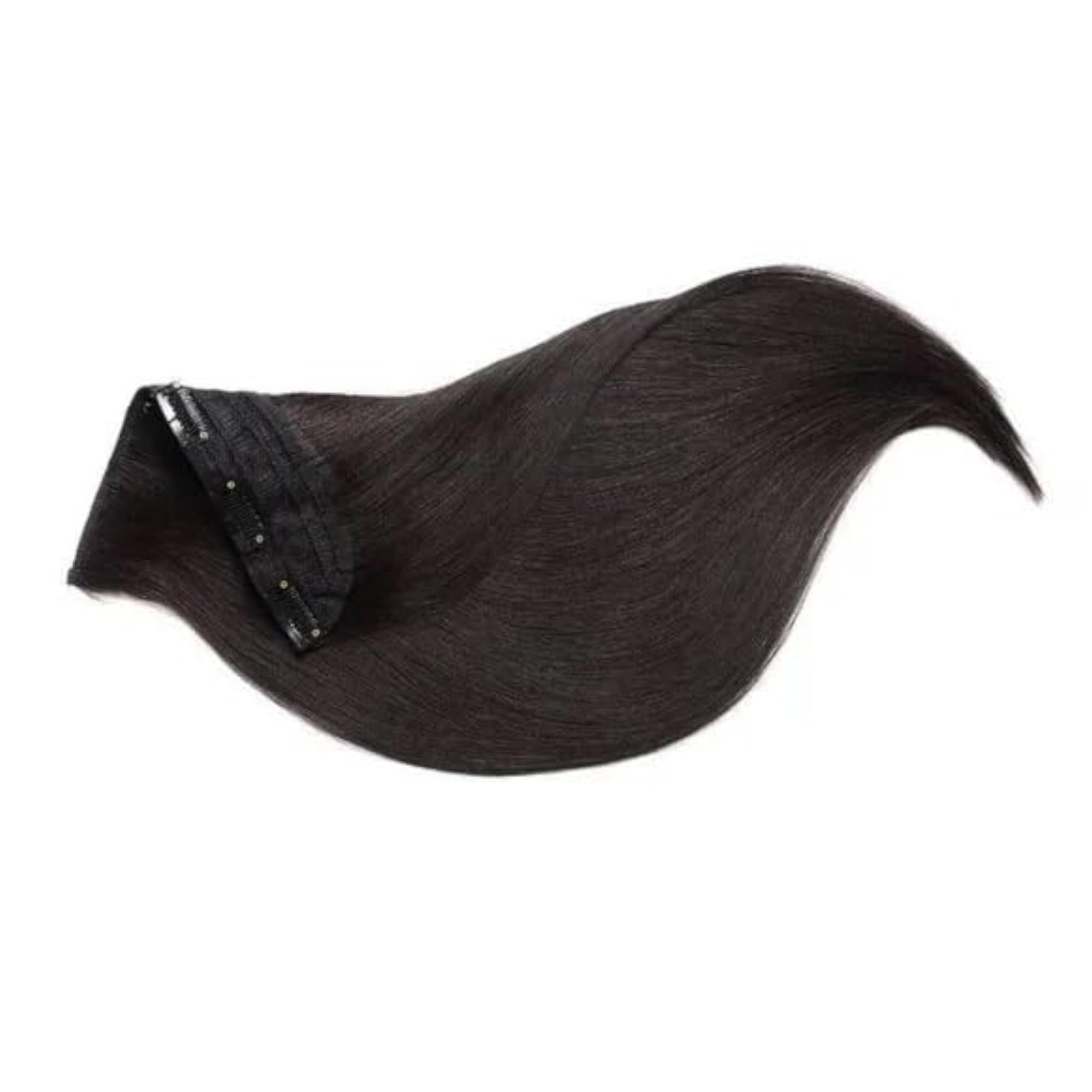 Clip On Real Human Hair Extensions, 18 Inch Natural Black