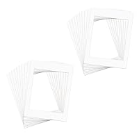 Buaak 20 Stück Passepartout Karton, Außengröße 20,8x29,5 cm (DIN A4) Innengröße 15x20.1 cm, Bilderrahmen a4 Weiss, Passepartout Nach Maß für Fotorahmen, Poster, Gemälde, Fotos, Art Prints