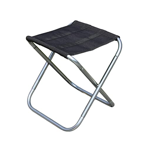 JOINPAYA Outdoor Folding Stool Lightweight Portable Collapsible Chair for Camping Fishing and Beach Activities Black Silver for Travel and Outdoor Fun