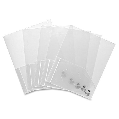Business Source BSN78499 Transparent 2-Pocket Portfolios 5 / Pack Clear