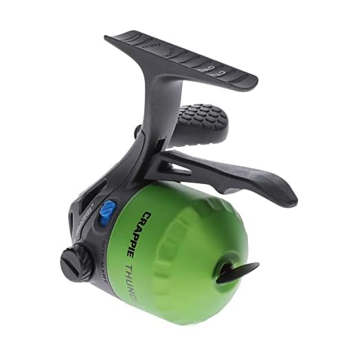 Lew's Crappie Thunder Underspin Fishing Reel, 4.3:1 Gear Ratio, Right or Left-Hand Retrieve, Crappie Thunder Green