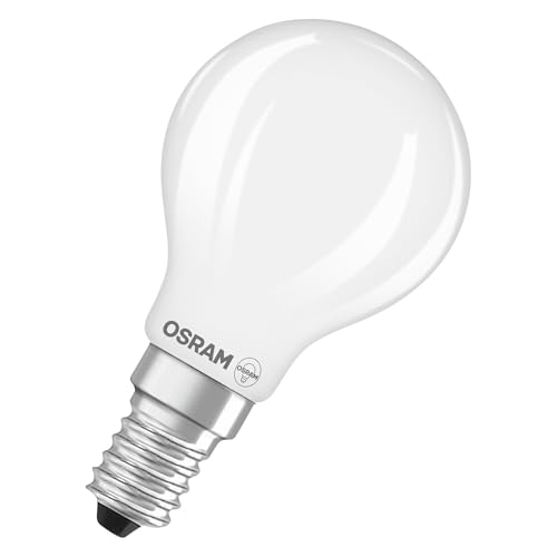 Osram Lampada Led Star Globe P40 Filament, 6500 K Luce Bianca Fredda Diurna, 3,4 W, E14, Satinata, 470 Lm, Per Apparecchi Da Tavolo E A Sospensione, 1