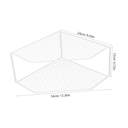 PRETYZOOM Estante Esquinero De 2 Niveles Encimera De Cocina Y Gabinete Estante Esquinero Organizador Alambre De Metal Estantes para Ollas Platos Gabinete Despensa - imagen 3