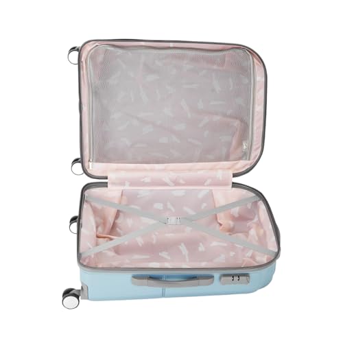Image of Genie Polycarbonate Palm 66cm Trolley Bag,Hard Side 8 Wheel Double Spinner Check-in Luggage- Pearl Blue, Travel Bag for Women, Medium