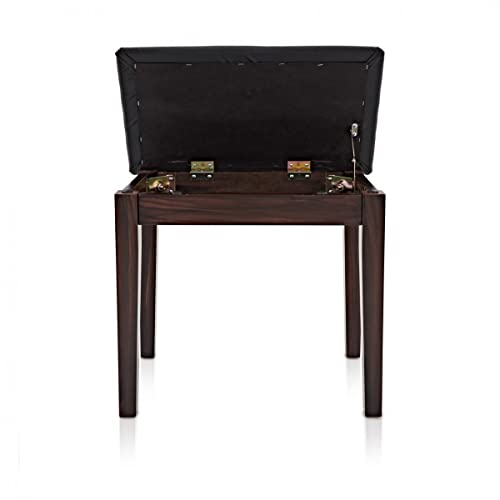 Gear4music Banc de piano avec rangement Brun – Finition palissandre - Les Beatles, Paul McCartney, John Lennon, RIngo Starr, George Harrison Gear4music Banc de piano avec rangement Brun - Finition palissandre – Image 3