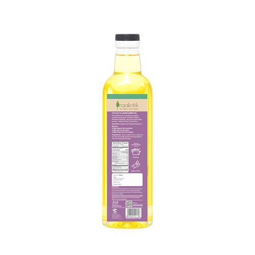 Image of Praakritik Organic Sunflower Oil 500 ML Bottle (Pack of 3)
