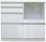 キッチン収納 カウンター 105 カウンター デイジー 13-1 aaa02467 WH 完成品 キッチンボード レンジボード レンジ台 キッチン収納棚 開梱設置 ダイニングボード 幅105cm 引出しレール付き コンセント