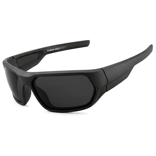 Image of MAXJULI XL Z87 Wrap Around Sports Sunglasses for Big Wide Heads Men TR90 Ultralight UV400 Protection Safety Glasses 8707