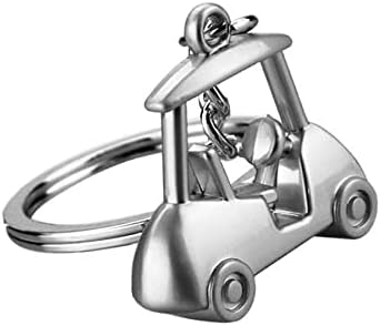 Keychain Golf Cart Pendant Keyring Unisex Key Organizer Holder Keyring Birthday Christmas Wedding Valentine's Day Gift for Men and Women Silver - Image 6