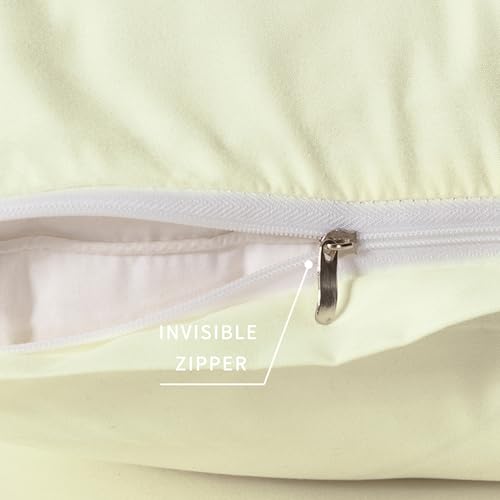Image of 2 Pack Microfiber Zipper Pillowcases, Soft Comfortable Not Shrink Beige Pillow Case, Standard Pillow Cases Set of 2 (20x26 Inches)