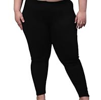 PandaWears Ankle Fit Leggings - Stretch Fit (7XL, Black)