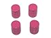 Tire Rim Wheel Aluminum Valve Stem Caps - Pink Color