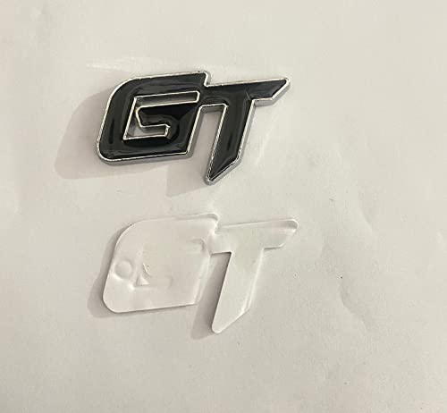 Image of Emblems for Car & Bike Metal Lo.go and Grill Me.tal Lo.go, Auto Accessories for Car Emblem 3D Badge Auto Racing Sport Sticker Grand Tourer Decal. (GT Chrome Black Logo)