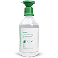 FLEXEO Augenspülflasche 500 ml NaCl | 0,9% Kochsalzlösung | Augenspülflasche, Eye wash, Augendusche mit steriler Augenspüllösung | Augenspülmittel mit Salzlösung, Augenbad
