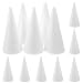 Happyyami 12pcs Craft Foam Cone White Styrofoam Cones for DIY Home Craft Project Christmas Tree Table Centerpiece 10cm