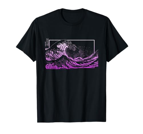 Purple Great Wave off Kanagawa Purple Color Graphic T-Shirt