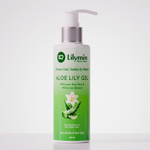 Image of Aloe Lily Gel with Allantoin & Hydroxyethyl Urea - 200ML, Clean - Natural & Organic, Soothing & Hydrating Gel, for Men & Women, All Skin Types, Brightening-Calming & Moisture Lock Radiant Skin