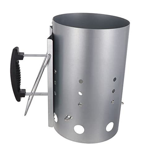 Happyyami Accendifuoco per Carbone Stufa a Carbone Manico Nylon Resistente al Calore per Barbecue Esterno Rapido e Sicuro, Accenditore per Fuochi da Campo e Forni Pizza Zincato Antiruggine