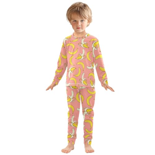 ALAZA Banana Cute 2 Piece Pajama Set Long Sleeve Top and Pants Sleepwear Unisex3
