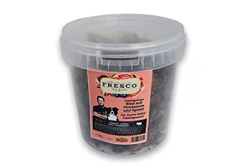 Fresco Dog Martin Rütter - Gotas de entrenamiento de ternera con frambuesas y espinacas (cubo de 1 kg)
