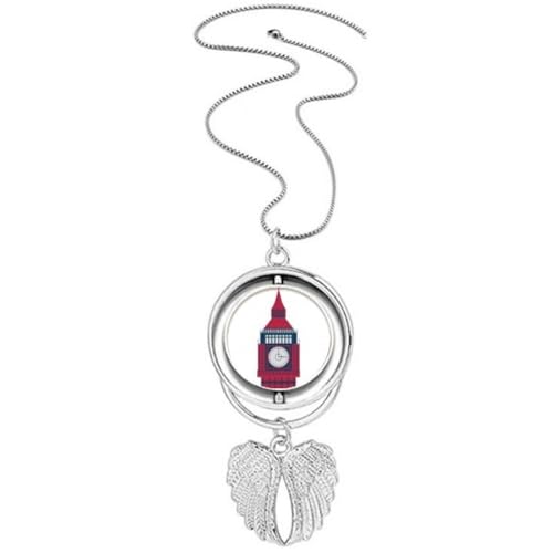 Collier drapeau Royaume-Uni et ailes d'ange, le cadeau parfait pour amoureux de Londres