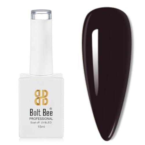 Image of Bolt Bee Dark Brown Color Gel Nail Polish Soak Off UV Gel DIY at Home Manicure Salon Nail Art
