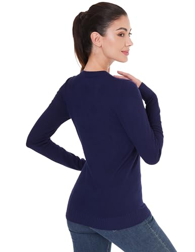 AmélieBoutik Women Simple Lightweight Soft Knit Sweater Crew Neck Long Sleeve Casual Basic Pullover Sweater Tops3