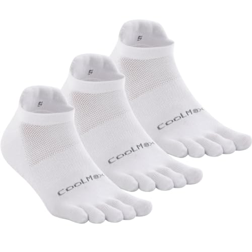TikMox Ankle Running Toe Socks, Athletic Cool Feel & Quick Dry Fabric, Arch Support, Five-Toe Design for Sports Enthusiasts for Men & Women(3 pairs)
