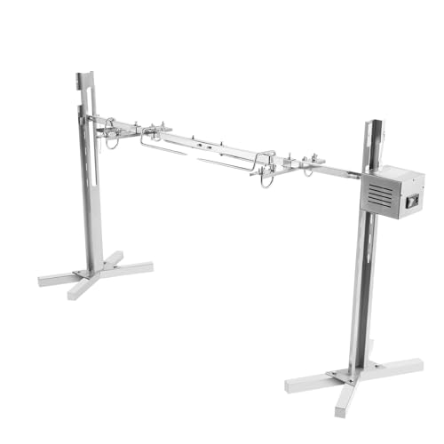 Electric Rotisserie Grill Kit 25W Tripod Rotisserie Roaster Stand 88lbs Pig Spit Rotisserie Grill Round Stainless Steel Spit Rod BBQ Grill Stand for Pork, Chicken, Lamb, or Goat Adjustable Height