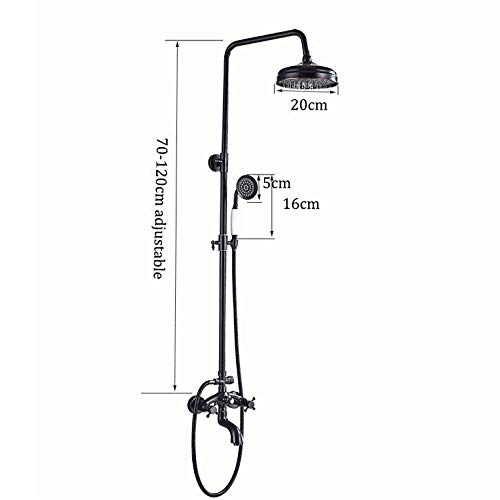 Robinet de section de douche encastrable noir avec mitigeur de baignoire