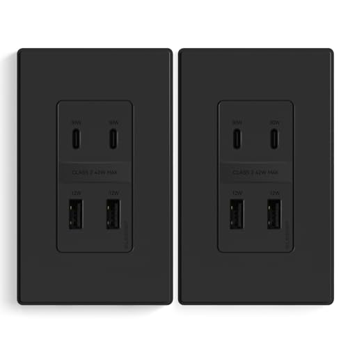 Prises murales USB de charge rapide ELEGRP 42W bloc alimentation encastrable