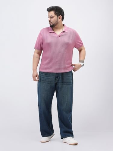 Image of Urbano Plus Men's Loose Baggy Fit Heavy Washed Jeans Non-Stretchable