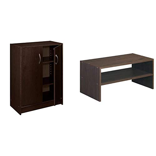 ClosetMaid 8925 2-Door Stackable Laminate Organizer, Espresso & 8995 Stackable 24-Inch Wide Horizontal Organizer, Espresso