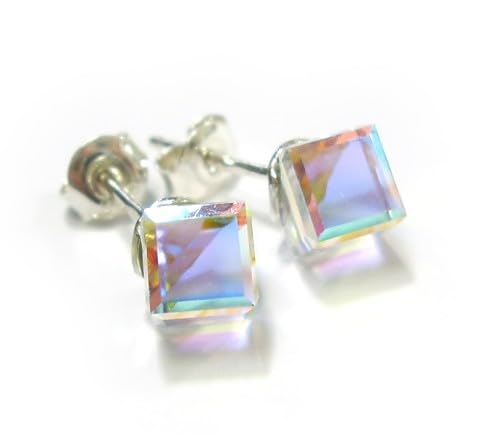 Boucles d'oreilles cristaux originaux anti allergie argent 925