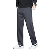 [W Wonyo] ズボン メンズ テンセル パンツ カジュアル スラックス 無地 ボトムス 秋服 レギュラーフィット ストレート セミワイドパンツ ロング丈 かっこいい服 中薄 ラウンジぱんつ 伸びる ずぼん ビジカジ イージー トラウザーズ 春夏秋冬 オールシーズン charcoal 2XL