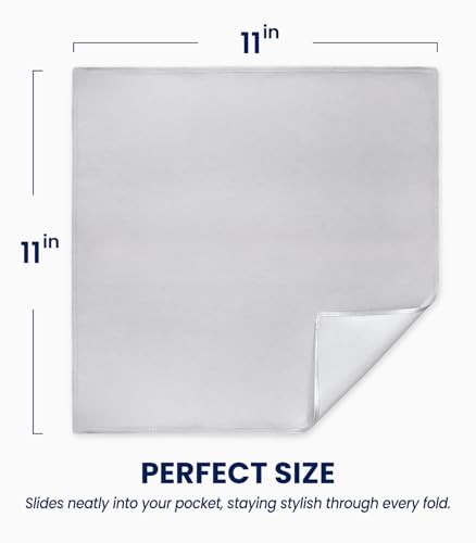 Image of Selected Hanky 100% Pure Silk Pocket Square for Men | 100% Mulberry Silk with hand-rolled edges; pairs with a suit, blazer, or tuxedo for weddings, formal events, and daily wear.