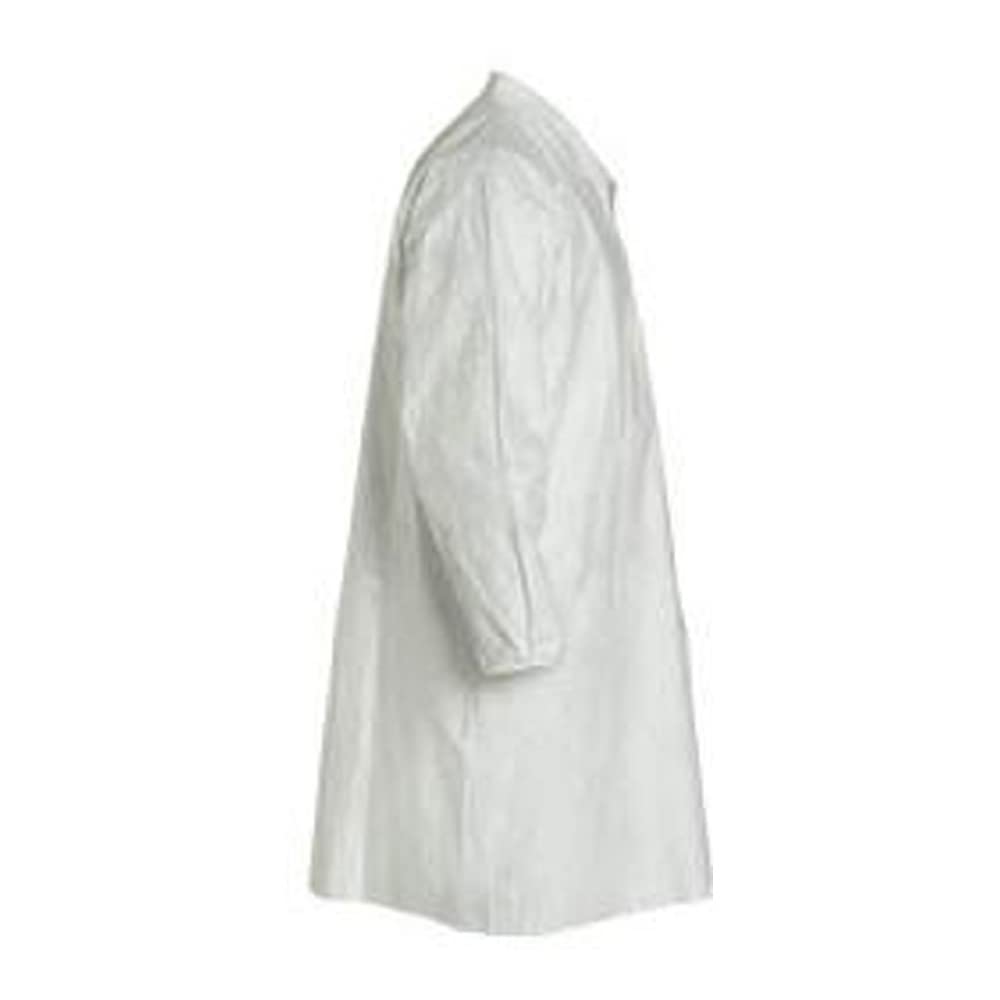 Dupont TY211SWH3X003000 White Tyvek Frocks with Collar, Elastic Wrists, Snap Closure, 3X-Large (Pack of 30)