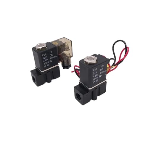 Électrovanne 1/8 compatible 1/4 pouce DC24V résistante à 100°C pour circuit hydraulique - 3