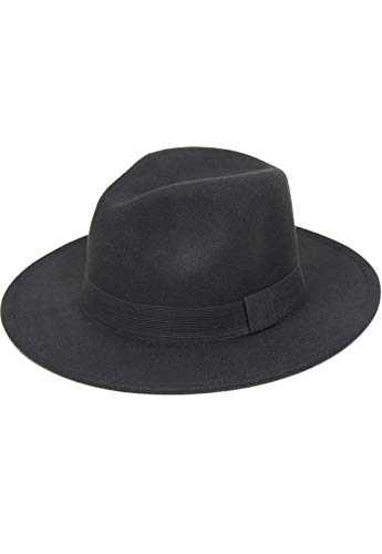 Chapéu Chapelaria Vintage Fedora - Aba Média - The Wide Fedora Preto – P