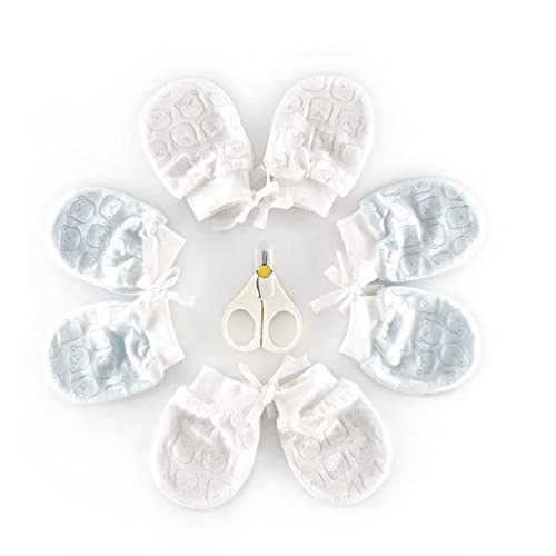Image of 4Pairs Baby Mittens Newborn Set - No-Scratch, Breathable Baby Gloves for Boys Girls (0-6 Months)
