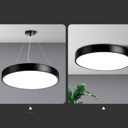 Lámpara colgante LED de 36W regulable y luz de techo moderna L oscuro para comercio 6