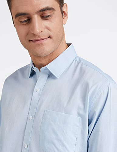 Image of Men's Solid Cotton Blend Formal Shirt with Pocket | Plain Design with Spread Collar & Full Sleeves - Regular Fit (Pack of 2)