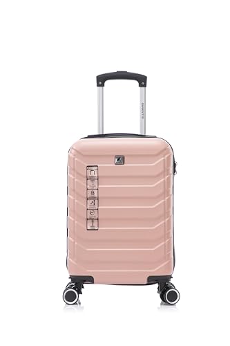 ALLABARD Mala de Bordo 8kg em ABS Rígido com Rodinhas 360 Padrão ANAC Mala de Mão e Cadeado Numérico com Senha - P015 (18) (Rosa)